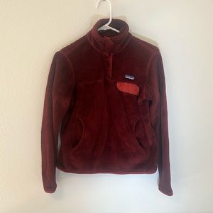 Patagonia Re-Tool Snap-T Fleece Pullover: Women's, SMALL Red